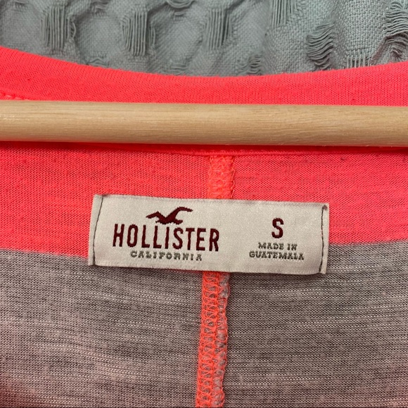 🌈5/$25 BUNDLE! Hollister 💕 Neon pink & gray shirt - Picture 3 of 6